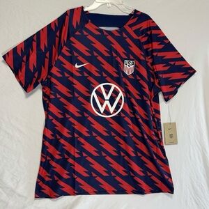 2023-24 USMNT Nike Pre Match Soccer Jersey Men’s XXL USA Red Blue NWT